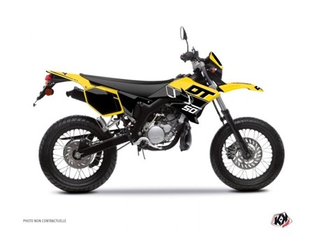Kit déco stickers jaune Vintage, moto 50cc Yamaha DT 50cc 2007-2011