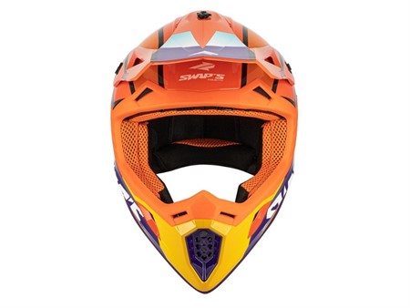 Casque Cross supermotard SWAPS - S818 "Blur", rouge-orange Taille : S