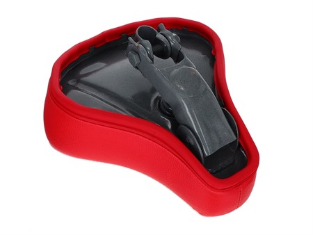 Selle universelle vélomoteurs rouge/blanche