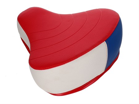 Selle universelle colorée en rouge / blanc/bleu