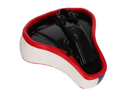 Selle universelle colorée en rouge / blanc/bleu