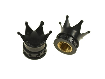 Bouchons de valve noir "COURONNE" (2 pcs) Bouchons de valve noir "COURONNE" (2 pcs)