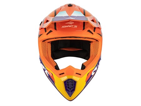 Casque Cross supermotard SWAPS - S818 Blur, rouge-orange Taille : XS