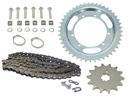 Kettenkit Puch Supermaxi LG2 / X30 NG, original-Übersetzung (18-45) Kettenkit Puch Supermaxi LG2 / X30 NG, original-Übersetzung (18-45)