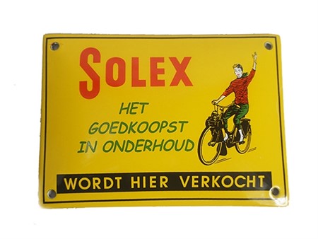 Pancarte vintage SOLEX, jaune 10x14cm