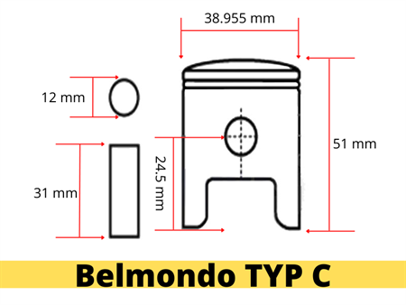 Kolben Zündapp Belmondo 38.955 mm "C" Typ 247