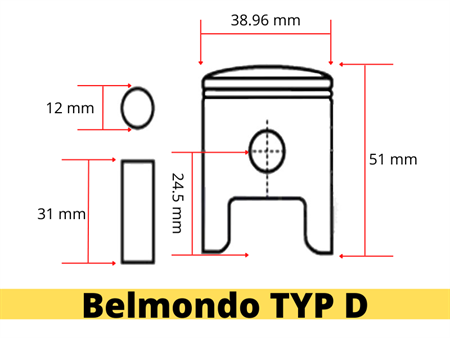 Piston D 38.960mm, vélomoteurs Zündapp Belmondo (type 247)