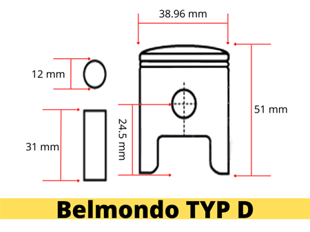 Kolben Zündapp Belmondo 38.960 mm "D" Typ 247