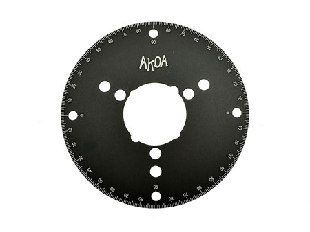 Disque rapporteur AKOA allumage/diagramme, avec adaptateur pour allumage Bosch, PVL, Ducati, MVT... Disque rapporteur AKOA allumage/diagramme, avec adaptateur pour allumage Bosch, PVL, Ducati, MVT...