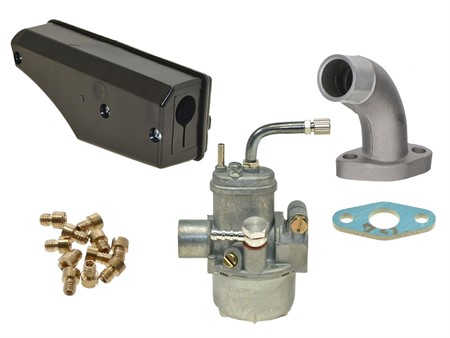 Kit carburation BING replica 15mm (pipe courte et filtre sport), moteur Sachs 503 AL / 2BL Kit carburation BING replica 15mm (pipe courte et filtre sport), moteur Sachs 503 AL / 2BL