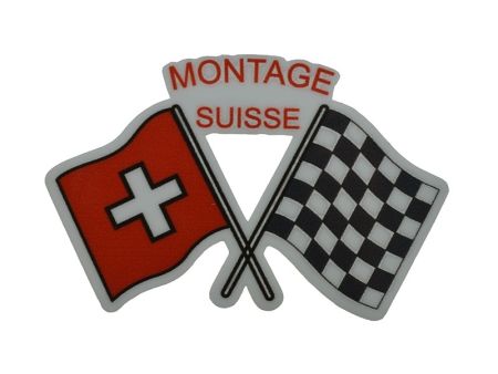 Autocollant stickers de réservoir blanc "montage Suisse", vélomoteurs Puch Tigra / Sachs Caravelle Autocollant stickers de réservoir blanc "montage Suisse", vélomoteurs Puch Tigra / Sachs Caravelle