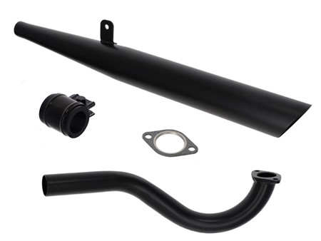 Sportauspuff schwarz Custom Puch Maxi S / X30 (Boss Demper) Sportauspuff schwarz Custom Puch Maxi S / X30 (Boss Demper)