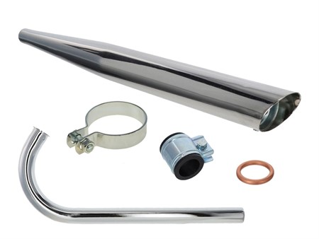 Pot d'échappement Custom chromé, vélomoteurs Sachs 502 Pot d'échappement Custom chromé, vélomoteurs Sachs 502
