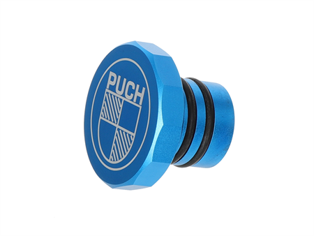 Tankdeckel eckig Alu blau Puch Maxi