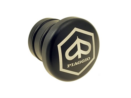 Bouchon de réservoir d'essence alu noir rond (logo Piaggio), vélomoteurs Piaggio Ciao Bouchon de réservoir d'essence alu noir rond (logo Piaggio), vélomoteurs Piaggio Ciao