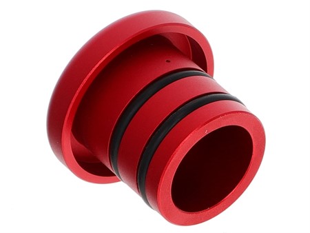 Tankdeckel "rot" alu Piaggio Ciao rund (Piaggio Logo)
