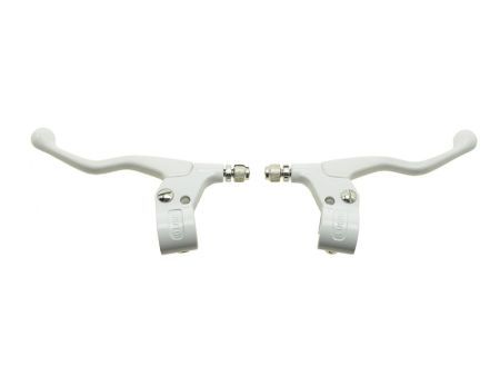Paire de levier de frein cyclos BLANC universels Paire de levier de frein cyclos BLANC universels