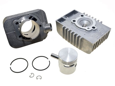 Zylinder-Kit Polini 43mm Sport, Ø 65cc Guss, inkl. Zylinderkopf, Piaggio Si, 10mm Kolbenbolzen Zylinder-Kit Polini 43mm Sport, Ø 65cc Guss, inkl. Zylinderkopf, Piaggio Si, 10mm Kolbenbolzen