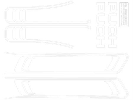 Kit déco stickers autocollant 1ère qualité, blanc, vélomoteurs Puch Maxi