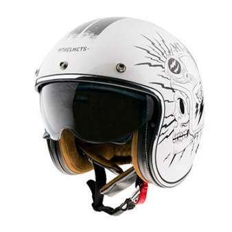 Casque JET ouvert Le Mans Glossy White, Taille : M