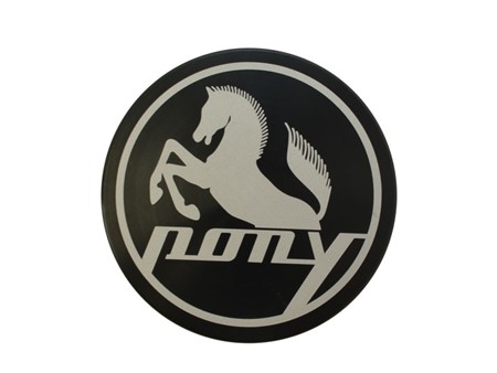 Emblème PONY Ø 48 noir (pour boucher le trou du compteur)