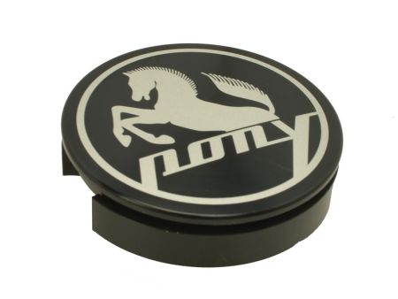 Emblème PONY Ø 48 noir (pour boucher le trou du compteur)