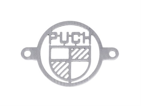 Emblème Puch (inox) pour couverture du trou de filtre à air
