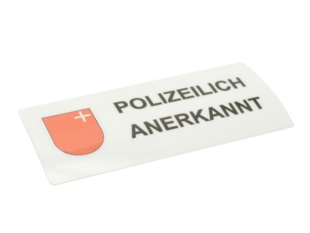 Autocollant Polizeilich Anerkannt