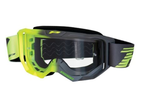 Masque lunette cross enduro PROGRIP 3300 TR jaune fluo/gris Masque lunette cross enduro PROGRIP 3300 TR jaune fluo/gris