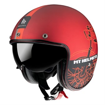 Casque JET rouge ouvert Le Mans Cafe Racer, Taille : XS