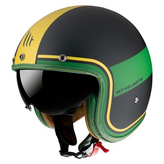 Jethelm Le Mans schwarz, gelb, grün, Grösse S