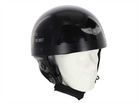 Casque custom aviation noir, taille : M Casque custom aviation noir, taille : M