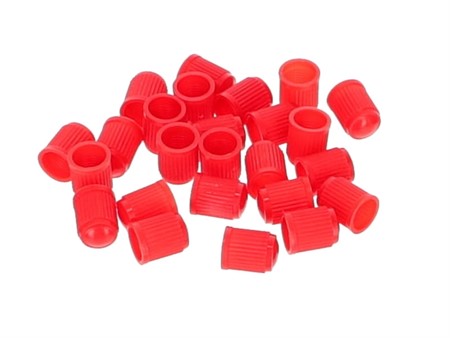 Sachet de bouchons de valve en plastique (PVC) rouge (25pcs)