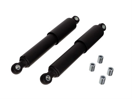 Paire d'amortisseurs 300mm noirs, adaptateur 8+10mm, universel vélomoteurs Paire d'amortisseurs 300mm noirs, adaptateur 8+10mm, universel vélomoteurs