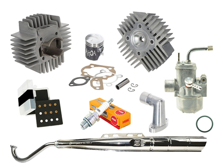 Pack AKOA Tuning 65cc 44mm, avec culasse, CH12 extérieur 100% original, vélomoteurs Puch