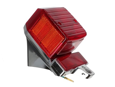 Phare arrière chromé, vitre rouge, vélomoteurs Tomos A35, A3, S25 Phare arrière chromé, vitre rouge, vélomoteurs Tomos A35, A3, S25
