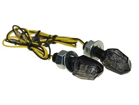 Paire de clignotants LED Mini II Black-Line, NOIR /FUME, homologués CE