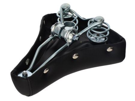 Selle noir/chrome fixation 22-23mm à ressorts, universelle vélomoteurs