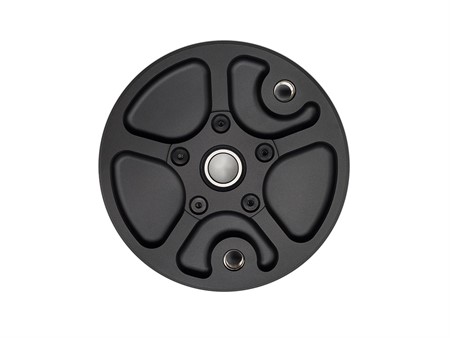 Lagerplatte Hinterrad MCRWK Piaggio Boxer 1 und Boxer 2, CNC Aluminium Schwarz