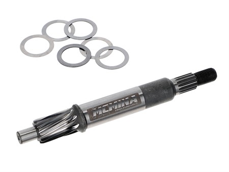Arbre primaire MCMINA, 10 dents, pour conversion transmission, vélomoteurs Piaggio Ciao/Si à poulie et vario Arbre primaire MCMINA, 10 dents, pour conversion transmission, vélomoteurs Piaggio Ciao/Si à poulie et vario