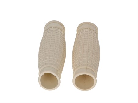 Paire de poignées caoutchouc Ø 22 mm beige, vélomoteurs Solex