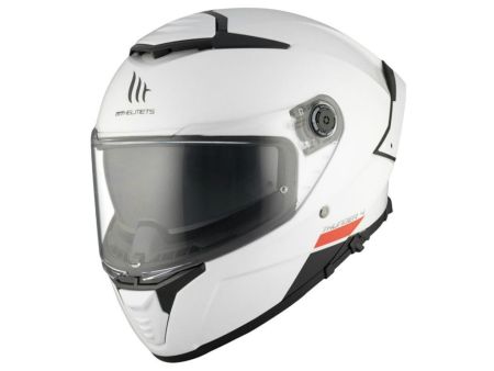 Casque MT Thunder 4 SV Blanc Brillant, double visière, taille : L Casque MT Thunder 4 SV Blanc Brillant, double visière, taille : L