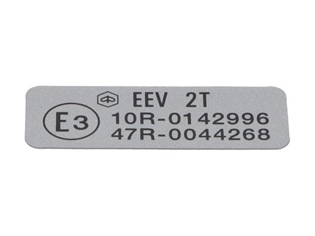 Autocollant minéralogique E3 EEV 2T 10R-0142996 / 47R-0044268