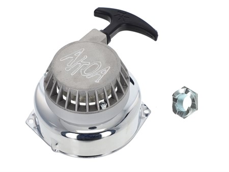 Seilzugstarter Puch E50 Bosch / Ducati Zündung Silber / Chrom CNC Seilzugstarter Puch E50 Bosch / Ducati Zündung Silber / Chrom CNC