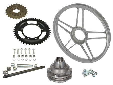 Hinterrad 17" Puch, grau, inkl. Radnabe Leleu Hinterrad 17" Puch, grau, inkl. Radnabe Leleu