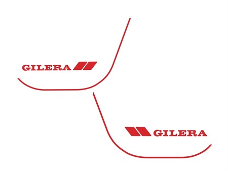 Autocollants stickers de chassis rouge (gauche +droite), vélomoteurs Piaggio /Gilera CBA Autocollants stickers de chassis rouge (gauche +droite), vélomoteurs Piaggio /Gilera CBA