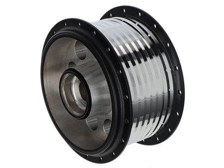 Radnabe vorne CNC gefräst (schwarz - Chrom)