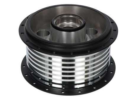Radnabe vorne CNC gefräst (schwarz - Chrom)
