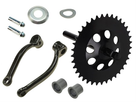 Kit pédalier complet noir manivelles+arbre, vélomoteurs Puch X30 Sport NL/NS Kit pédalier complet noir manivelles+arbre, vélomoteurs Puch X30 Sport NL/NS
