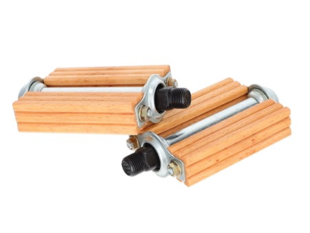 Paire de pédales Swiss Made en bois (hêtre véritable) sans catadiopre, universelles vélomoteur Paire de pédales Swiss Made en bois (hêtre véritable) sans catadiopre, universelles vélomoteur